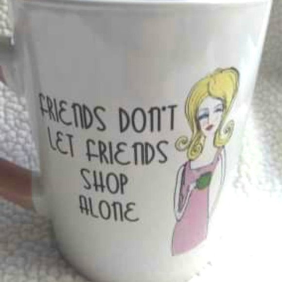 Enjoy Life coffee mug "friends shopping" brandnew - Picture 2 of 5